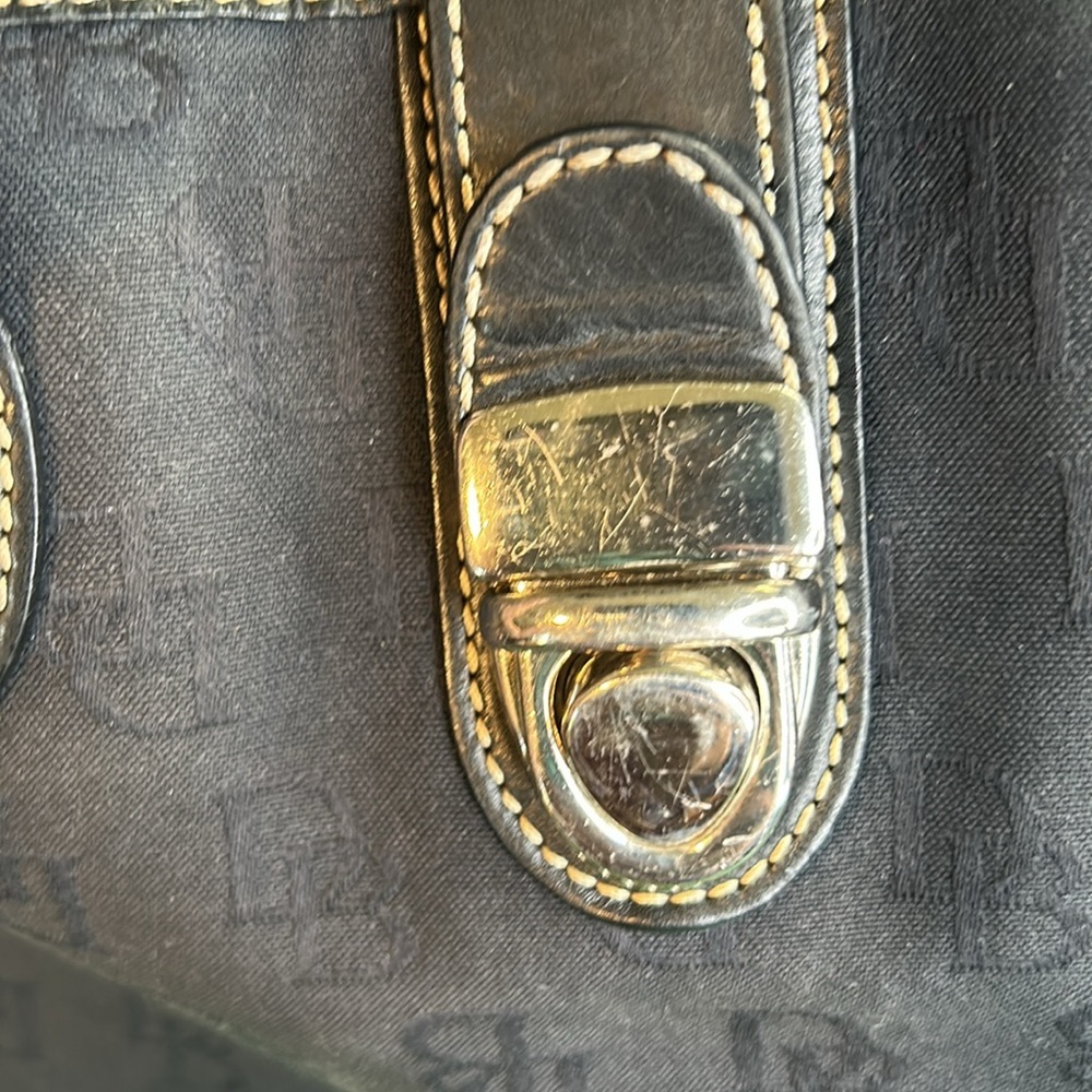 DOONEY & BOURKE SIGNATURE BLACK CANVAS SHOULDER HAND BAG TOTE #K1068110 - Picture 5 of 16